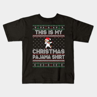 This Is My Christmas Pajama Shirt Unicorn Kids T-Shirt